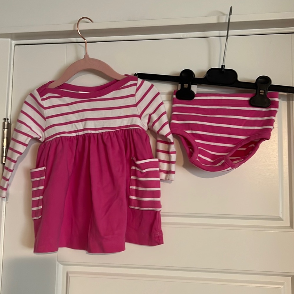 $13 ADD ON Hanna Andersson Baby Shirt Matching Set 3-6M Dress Bloomers